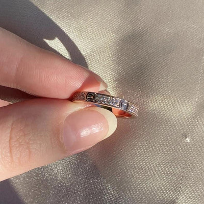 Round Diamond ring - 925 silver plated 18k gold plated  #Gift